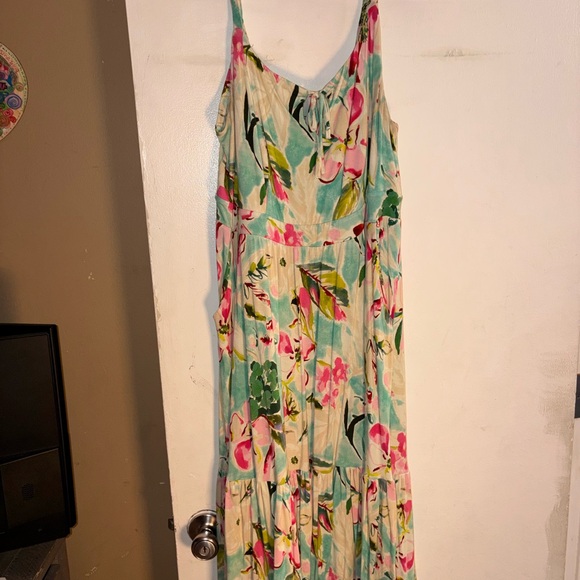 torrid Dresses & Skirts - torrid Floral Maxi Dress in Aqua, Pink and Green